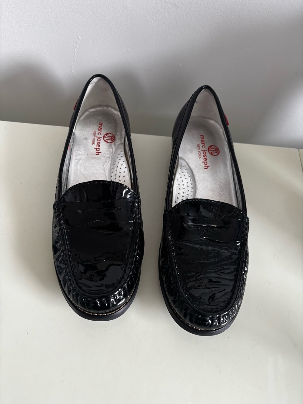 Marc Joseph Black Patent Leather Penny Loafers